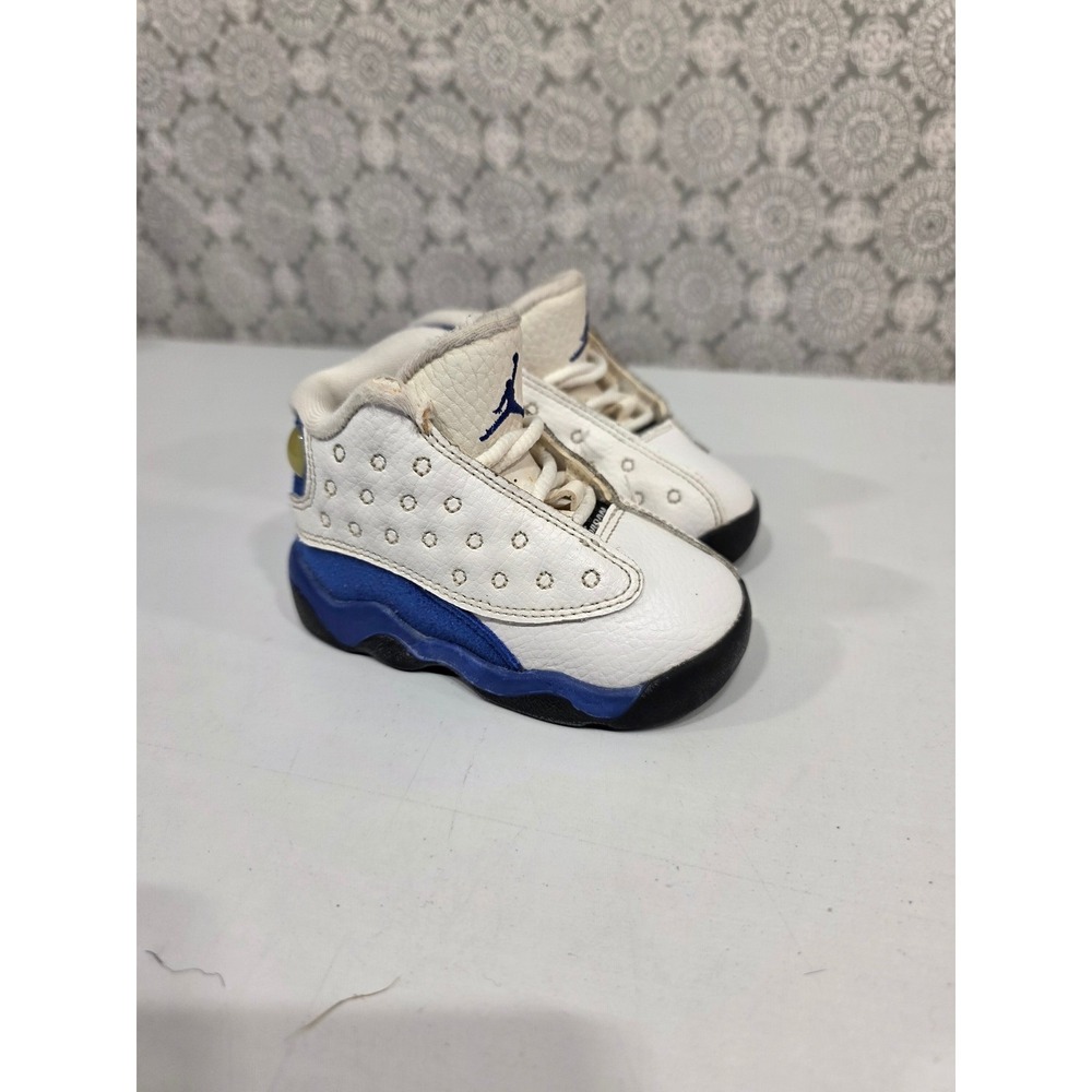 Baby Toddler Jordan 13 XIII White Blue Basketball Shoes Crib Sneakers Size 4C‎
